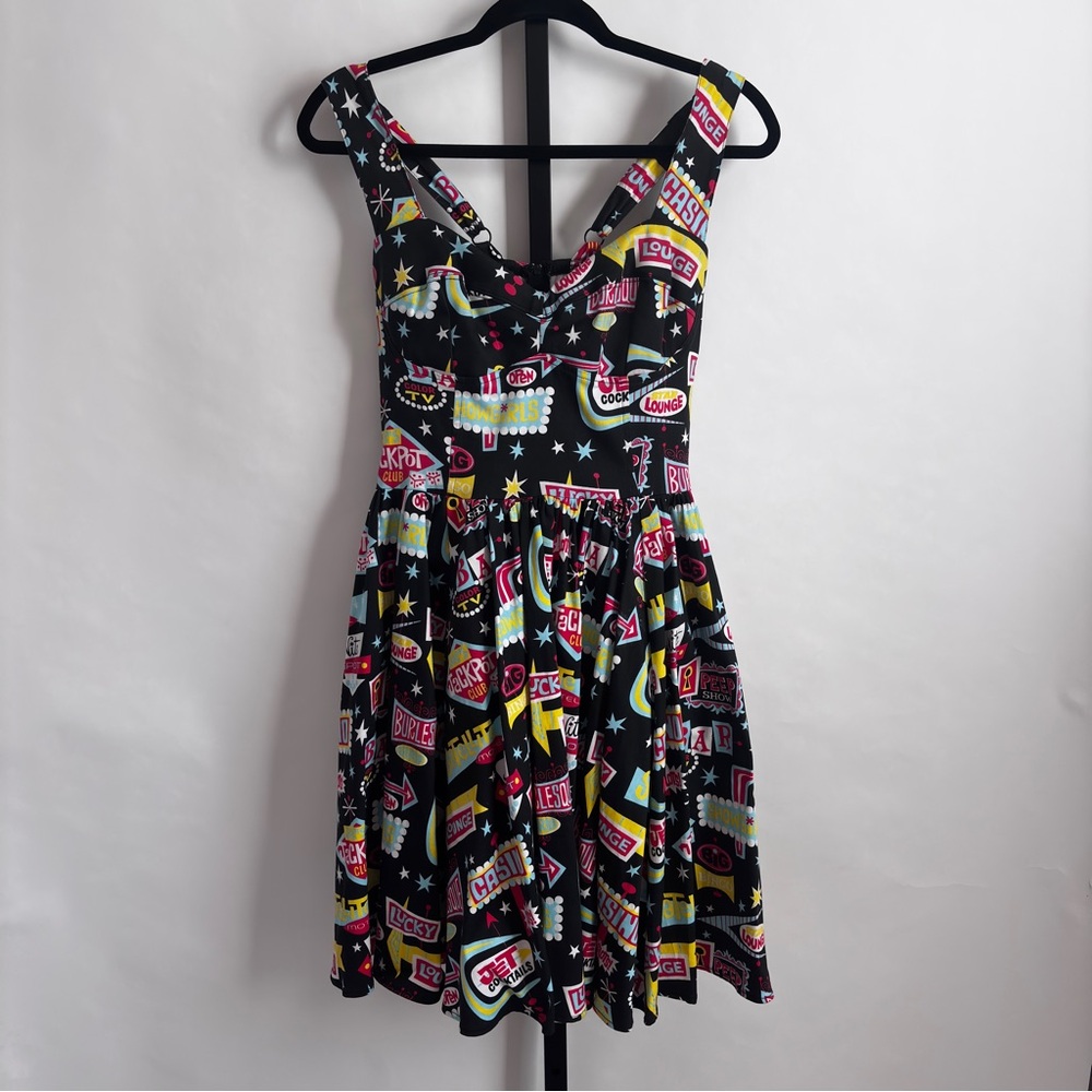 Retro Pinup Couture For Every Body Vintage Signs Dress Size M EUC